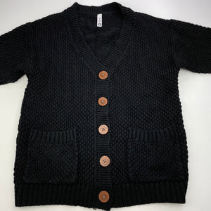 Girls KID, black knitted cardigan, L: 50cm, GUC, size 8,  