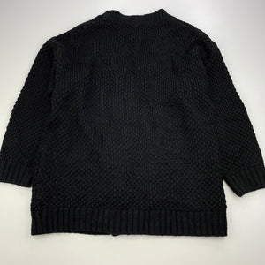 Girls KID, black knitted cardigan, L: 50cm, GUC, size 8,  