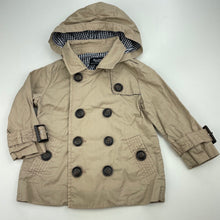 Load image into Gallery viewer, unisex Bardot Junior, cotton hooded trench coat, L: 37cm, GUC, size 1,  