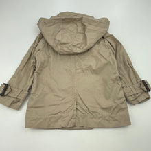 Load image into Gallery viewer, unisex Bardot Junior, cotton hooded trench coat, L: 37cm, GUC, size 1,  