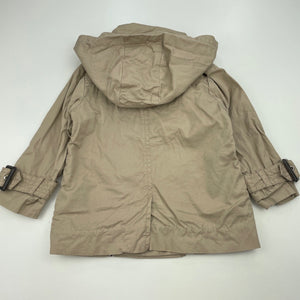 unisex Bardot Junior, cotton hooded trench coat, L: 37cm, GUC, size 1,  