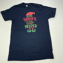 Load image into Gallery viewer, Boys Live and Tell, navy cotton Christmas t-shirt / top, Sz: M, L: 51cm, armpit to armpit: 34cm, EUC, size 7-8,  