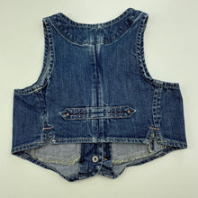 Load image into Gallery viewer, Girls H&amp;M, stretch denim vest / waistcoat, poppers, GUC, size 5-6,  