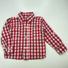 Load image into Gallery viewer, Boys checked, cotton long sleeve shirt, GUC, size 1,  