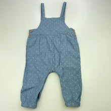 Load image into Gallery viewer, Girls Sprout, chambray cotton overalls / romper, GUC, size 00,  