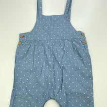 Load image into Gallery viewer, Girls Sprout, chambray cotton overalls / romper, GUC, size 00,  