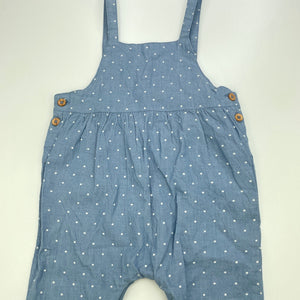 Girls Sprout, chambray cotton overalls / romper, GUC, size 00,  