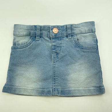 Girls Breakers, blue stretch denim skirt, adjustable, L: 20cm, EUC, size 1,  