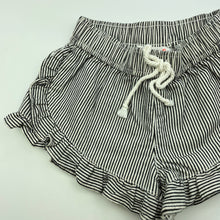 Load image into Gallery viewer, Girls Country Road, black &amp; white stripe shorts, elasticated, EUC, size 00,  