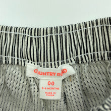 Load image into Gallery viewer, Girls Country Road, black &amp; white stripe shorts, elasticated, EUC, size 00,  