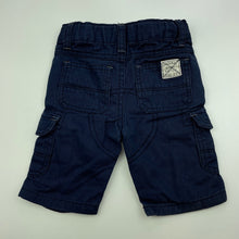 Load image into Gallery viewer, Boys Pumpkin Patch, navy cotton cargo shorts, adjustable, EUC, size 0000,  