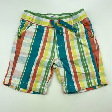 Boys Pumpkin Patch, striped cotton shorts, adjustable, GUC, size 000,  