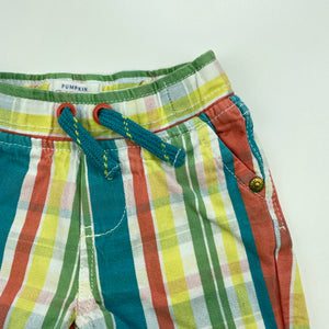 Boys Pumpkin Patch, striped cotton shorts, adjustable, GUC, size 000,  