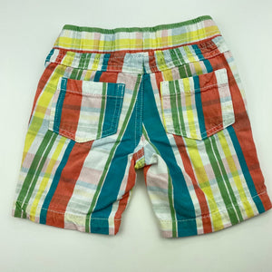 Boys Pumpkin Patch, striped cotton shorts, adjustable, GUC, size 000,  