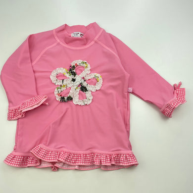 Girls Plum, long sleeve rashie / swim top, EUC, size 1,  