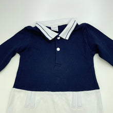 Load image into Gallery viewer, Boys cotton, navy &amp; white romper, EUC, size 0,  