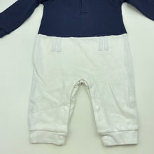 Load image into Gallery viewer, Boys cotton, navy &amp; white romper, EUC, size 0,  