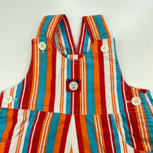 Load image into Gallery viewer, Boys colourful, striped cotton overalls / shortalls, EUC, size 000,  