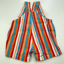 Load image into Gallery viewer, Boys colourful, striped cotton overalls / shortalls, EUC, size 000,  
