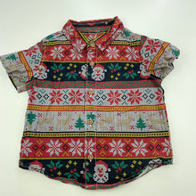 Load image into Gallery viewer, Boys Christmas, cotton short sleeve shirt, no labels, armpit to armpit: 28cm, GUC, size 00,  