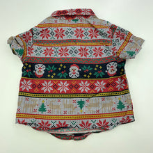 Load image into Gallery viewer, Boys Christmas, cotton short sleeve shirt, no labels, armpit to armpit: 28cm, GUC, size 00,  