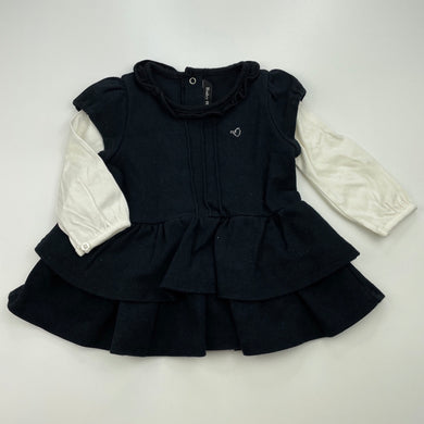 Girls Baby Heros, long sleeve peplum top, no size, armpit to armpit: 23.5cm, GUC, size 0-1,  