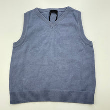 Load image into Gallery viewer, Boys blue, knitted cotton vest / sweater, no labels, armpit to armpit: 28cm, GUC, size 1-2,  