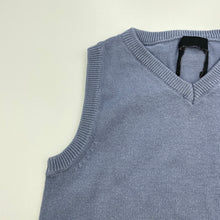 Load image into Gallery viewer, Boys blue, knitted cotton vest / sweater, no labels, armpit to armpit: 28cm, GUC, size 1-2,  