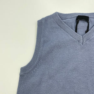 Boys blue, knitted cotton vest / sweater, no labels, armpit to armpit: 28cm, GUC, size 1-2,  