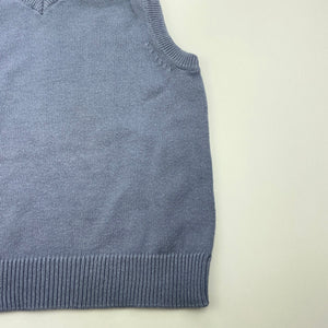 Boys blue, knitted cotton vest / sweater, no labels, armpit to armpit: 28cm, GUC, size 1-2,  