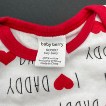 Load image into Gallery viewer, unisex Baby Berry, cotton bodysuit / romper, daddy, EUC, size 00000,  