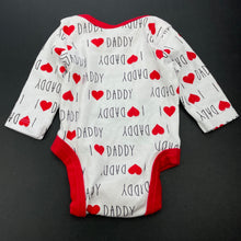Load image into Gallery viewer, unisex Baby Berry, cotton bodysuit / romper, daddy, EUC, size 00000,  