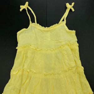 Girls Anko, yellow crinkle casual summer dress, EUC, size 1, L: 40cm