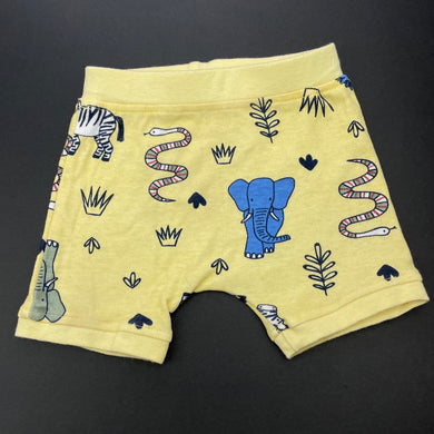 unisex Dymples, yellow cotton shorts, elasticated, EUC, size 00,  