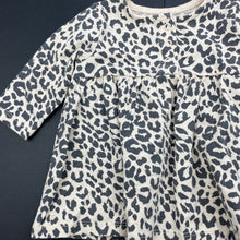 Load image into Gallery viewer, Girls Cotton On, leopard print long sleeve casual dress, EUC, size 000, L: 30cm