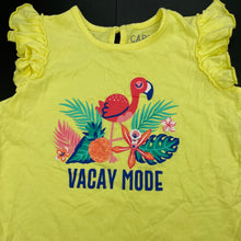 Load image into Gallery viewer, Girls CAPE, yellow cotton top, flamingo, EUC, size 6,  