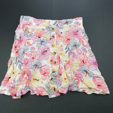 Girls Anko, lightweight floral skirt, elasticated, L: 33cm, EUC, size 9,  