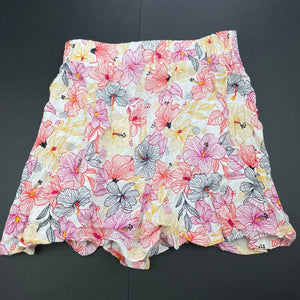 Girls Anko, lightweight floral skirt, elasticated, L: 33cm, EUC, size 9,  