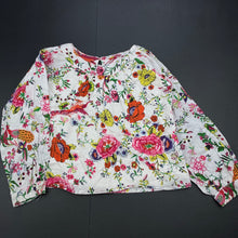 Load image into Gallery viewer, Girls Daisy &amp; Moose, lined colourful floral long sleeve top, EUC, size 4,  