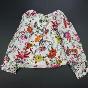 Girls Daisy & Moose, lined colourful floral long sleeve top, EUC, size 4,  