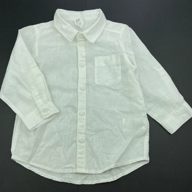 Boys H&M, linen / cotton long sleeve shirt, EUC, size 1-2,  