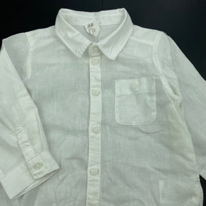 Boys H&M, linen / cotton long sleeve shirt, EUC, size 1-2,  