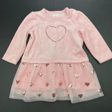 Load image into Gallery viewer, Girls Target, velour &amp; tulle long sleeve dress, EUC, size 0, L: 40cm
