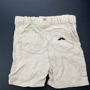 Boys Little Gent, cotton shorts, adjustable, EUC, size 000,  