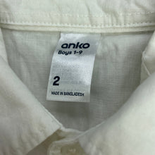 Load image into Gallery viewer, Boys Anko, linen / cotton short sleeve shirt, EUC, size 2,  