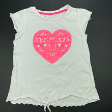 Load image into Gallery viewer, Girls Target, white cotton top, glitter heart, FUC, size 4,  
