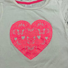 Load image into Gallery viewer, Girls Target, white cotton top, glitter heart, FUC, size 4,  