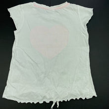 Load image into Gallery viewer, Girls Target, white cotton top, glitter heart, FUC, size 4,  
