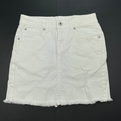 Girls Seed, distressed stretch denim skirt, adjustable, L: 31cm, FUC, size 8,  