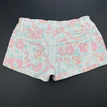 Load image into Gallery viewer, Girls Target, floral stretch denim shorts, adjustable, GUC, size 9,  